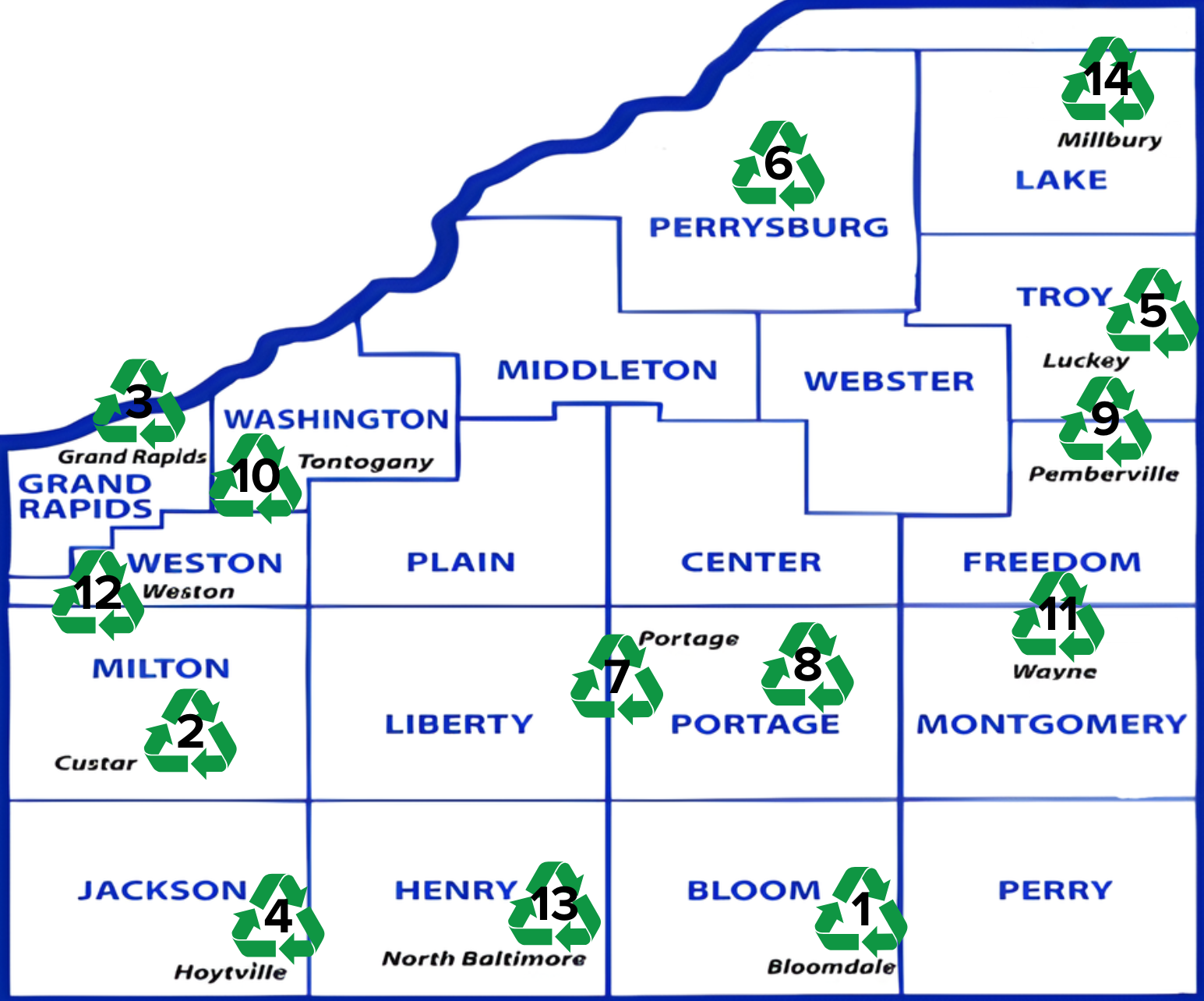 Drop-off Recycling Map